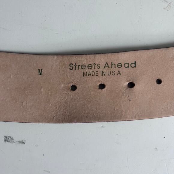 Streets Ahead belt Medium embroidered chunky brown western boho‎ distressed hips main image 8